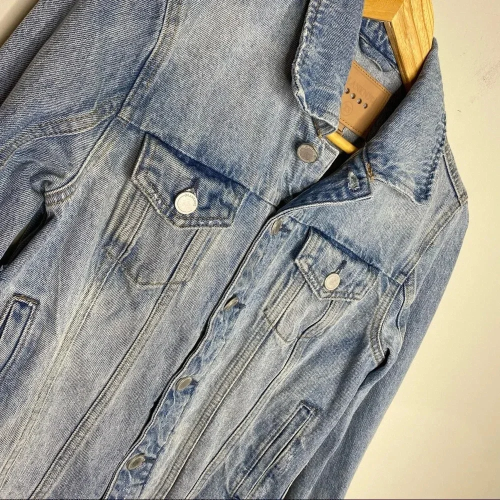 BlankNYC Light Wash Traffic Jam Cropped Denim Jean Trucket Jacket Size XS - Picture 3 of 11
